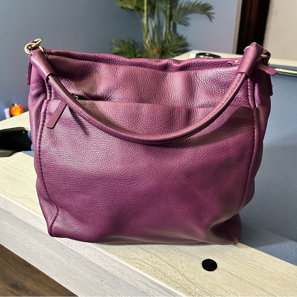 Kate Spade Pebbled Leather Cobble Hill Curtis Crossbody/Shoulder Bag. Moody Plum - Picture 3 of 15